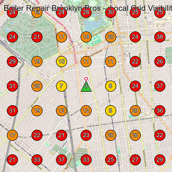 Boiler Repair Brooklyn Pros GeoGrid visibility map for Heating Contractor in Brooklyn